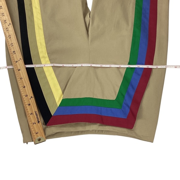 Chic Tan Wide Leg Pants with Multicolor Stripes - Picture 12 of 14